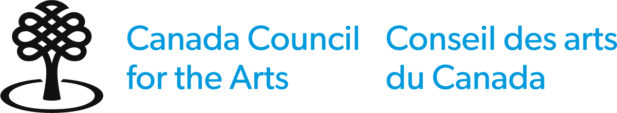 Horizontal blue and black Arts Council of Canada logo.