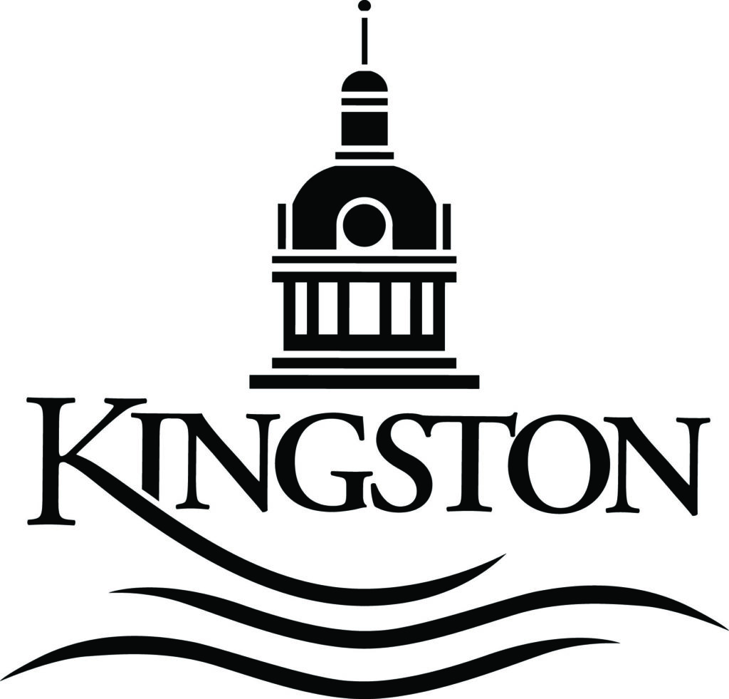Vertical City of Kingston Logo. Black with no words